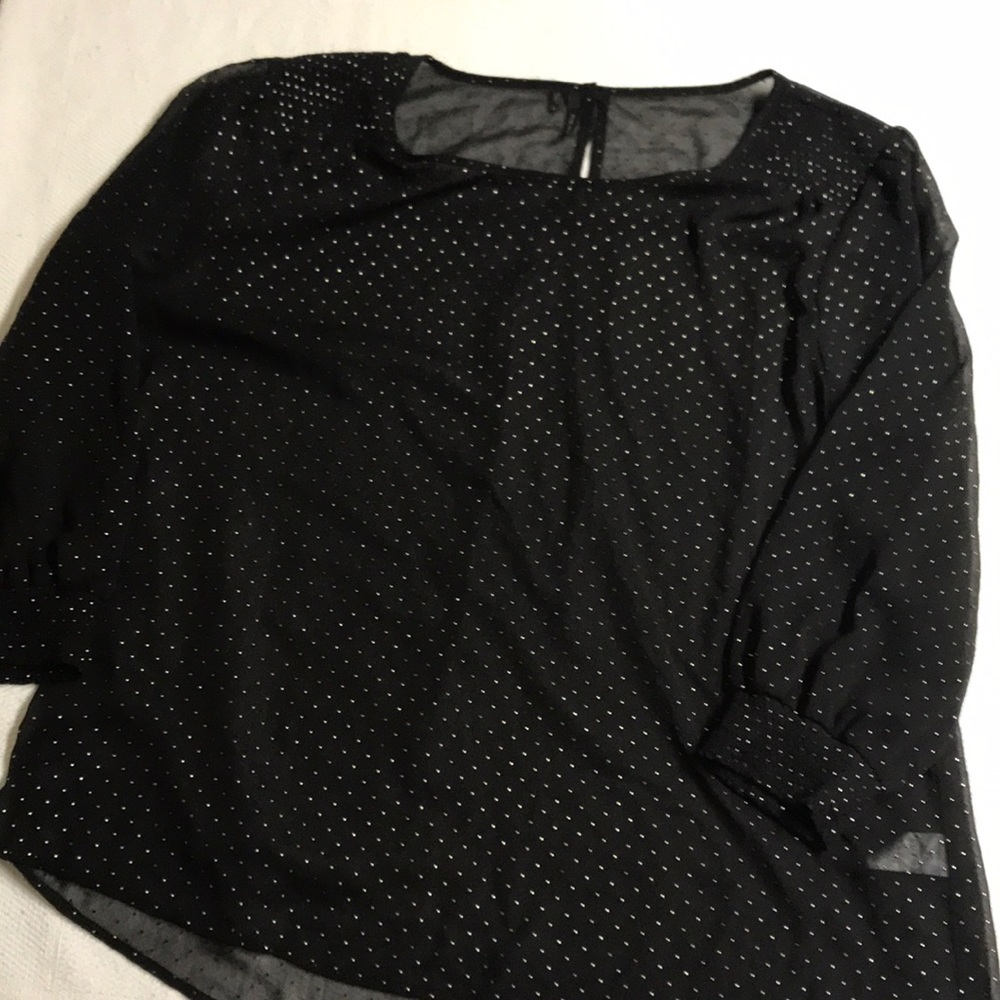 Black sheer dress top